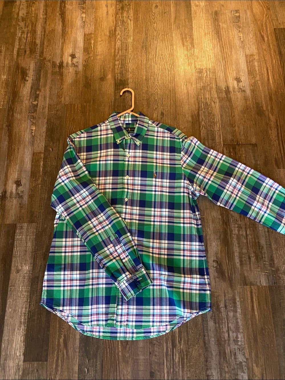 Ralph Lauren Green and Blue Plaid Button-Down Shirt